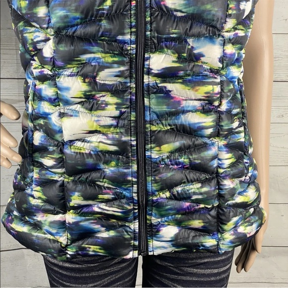 Tangerine Watercolor Floral Down Puffer Vest - Picture 8 of 12
